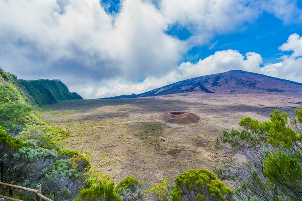 Kilátás Piton Fournaise Vulkán Nemzeti Park Reunion Szigeten — Stock Fotó
