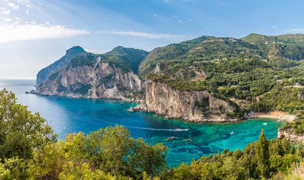 Landschaft Mit Paleokastritsa Bucht Auf Korfu Griechenland — Stockfoto