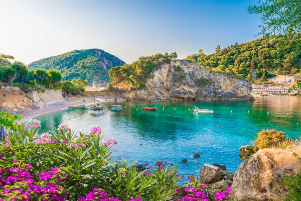 Bahía Paleokastritsa Isla Corfú Archipiélago Jónico Grecia —  Fotos de Stock