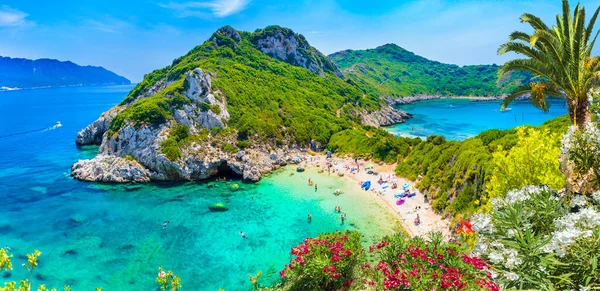 Porto Timoni 'nin hava manzarası, Afionas bölgesi, Korfu