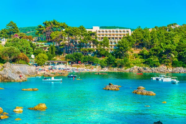 Strand Van Palaiokastritsa Corfu Eilanden Griekenland — Stockfoto