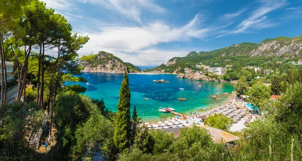 Playa Paleokastritsa Isla Corfú Grecia — Foto de Stock