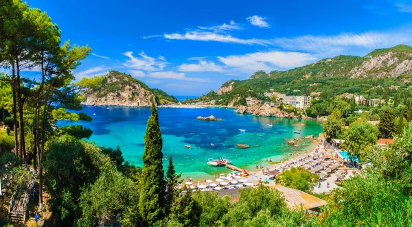 Palaiokastritsa Playa Las Islas Corfú Grecia — Foto de Stock