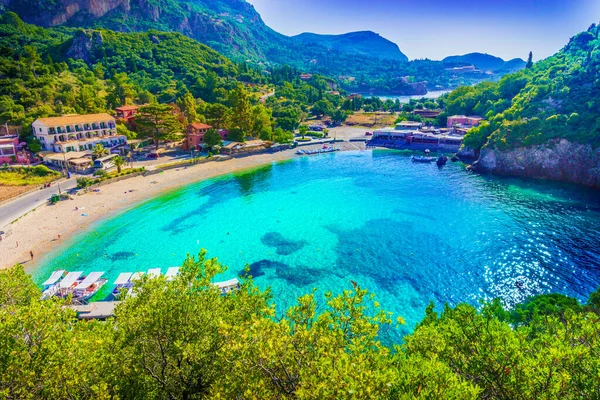 Playa Paleokastritsa Islas Corfú Grecia — Foto de Stock