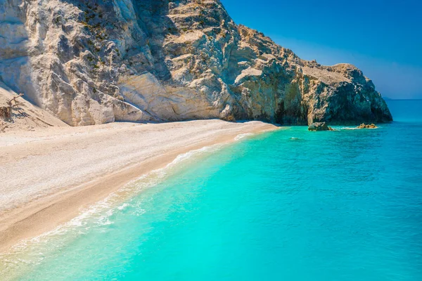 Plaża Egremni Morzu Jońskim Wyspa Lefkada Grecja — Zdjęcie stockowe
