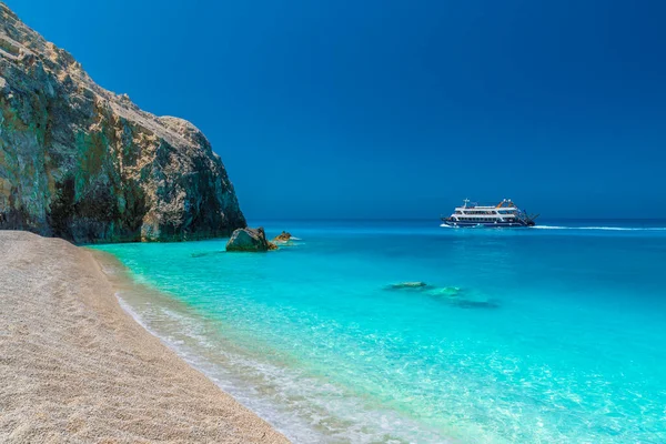 Yon Denizi Ndeki Egremni Sahili Lefkada Adası Yunanistan — Stok fotoğraf