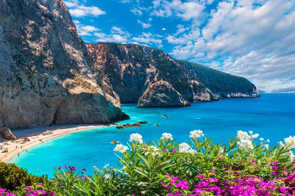 Der Strand Von Porto Katsiki Ionischen Meer Insel Lefkada Griechenland — Stockfoto