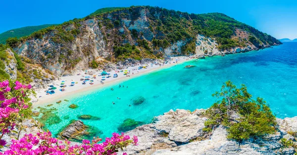 Plaża Agiofili Morzu Jońskim Wyspa Lefkada Grecja — Zdjęcie stockowe