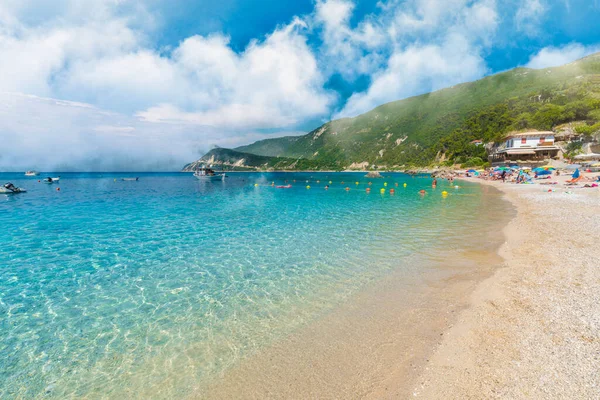 Turkoois Water Het Strand Van Agios Nikitas Lefkada Griekenland — Stockfoto