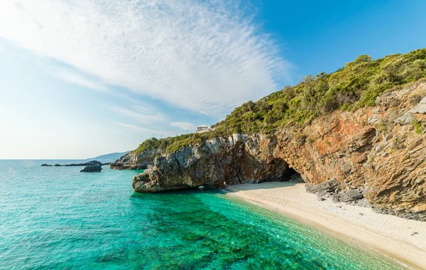 Sommarlandskap Med Mylopotamos Strand Pelion Grekland — Stockfoto