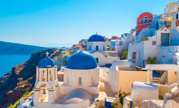 Iglesia Las Islas Oia Santorini Grecia —  Fotos de Stock