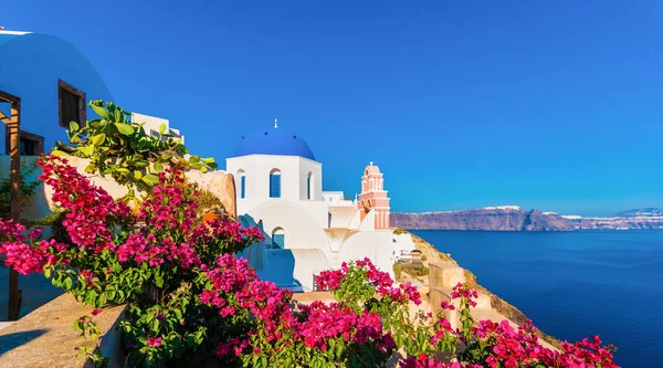 Kyrkan Öarna Oia Santorini Grekland — Stockfoto