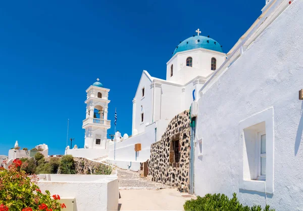Igreja Nas Ilhas Oia Santorini Grécia — Fotografia de Stock