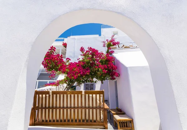 Tradiční Dům Květiny Ostrovech Oia Santorini Řecko — Stock fotografie