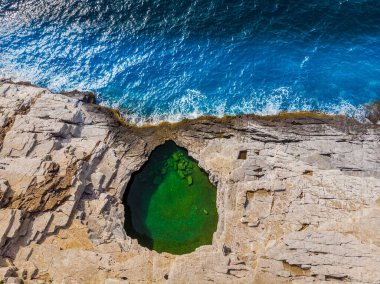 Giola, Thassos Adası, Yunanistan 'daki doğal havuz manzarası