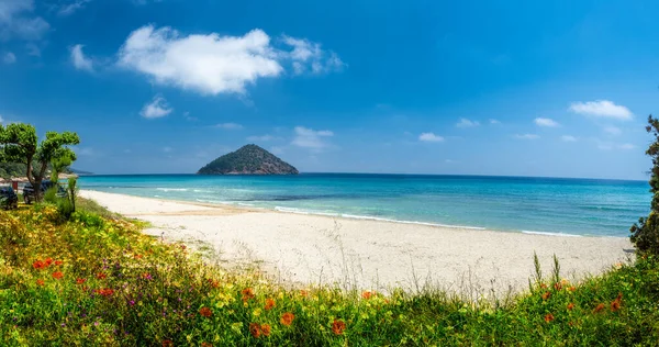 Landschap Met Amazing Paradise Beach Thassos Egeïsche Zee Griekenland — Stockfoto