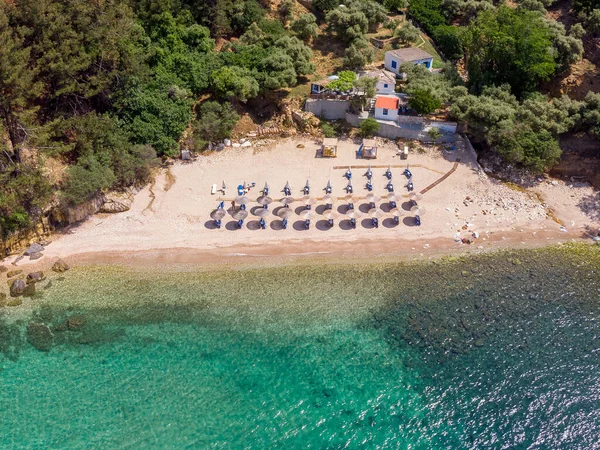 Flygfoto Över Arsanas Strand Vild Och Liten Strand Nordöstra Thassos — Stockfoto