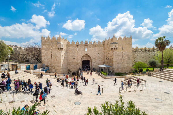 Jerusalem, Israel - March 27, 2019: Church of the holy sepulchre, Jerusalem, Israel