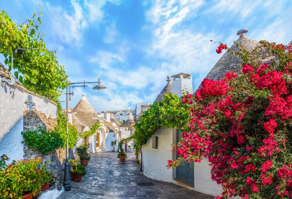 Trulli Casas Cidade Alberobello Apúlia Itália — Fotografia de Stock