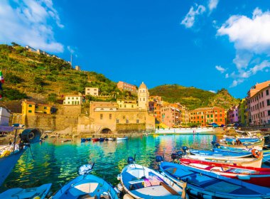 Vernaza köyü, Cinque Terre, Liguria, İtalya, Avrupa
