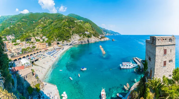 Letecký Pohled Monterosso Mare Pobřežní Vesnici Cinque Terre Itálie — Stock fotografie
