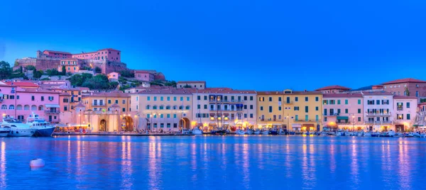 Nachtpanorama Über Portoferraio Insel Elba Der Toskana Italien — Stockfoto