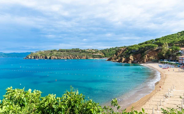 Panoramatický Výhled Pláž Pareti Ostrov Elba Toskánsko Itálie — Stock fotografie