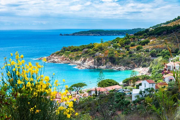 Vista Playa Cavoli Isla Elba Toscana Italia — Foto de Stock