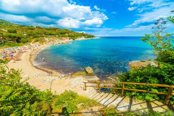 Panoramisch Uitzicht Spiaggia Seccheto Elba Toscane Italië — Stockfoto