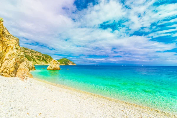 Panorámás Kilátás Sansone Strandra Elba Sziget Toszkána Olaszország — Stock Fotó