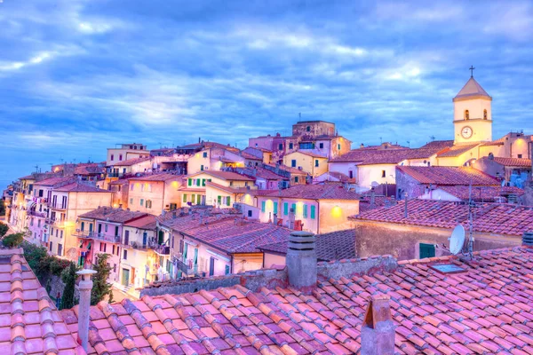 Panorama Vesnice Capoliveri Ostrova Elba Toskánsko Itálie Evropa — Stock fotografie