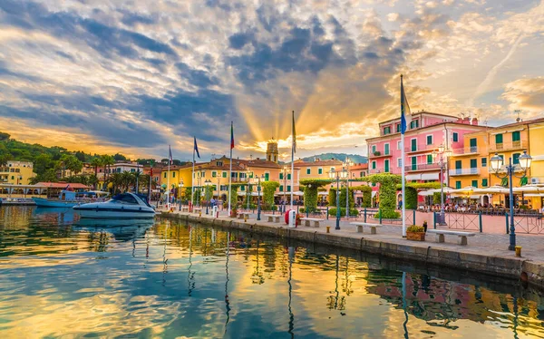 Hamn Och Porto Azzurro Elba Öar Toscana Italien — Stockfoto