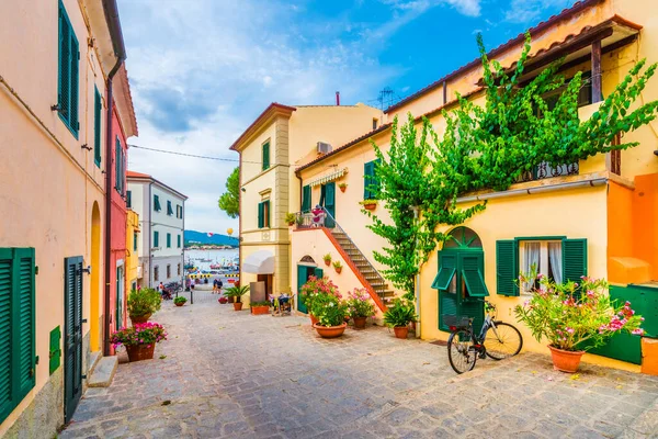 City Street Marina Campo Elba Island Tuscany Italy — стокове фото