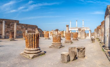 Pompei şehrinin antik kalıntıları (Scavi di Pompei), Napoli, İtalya