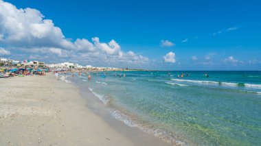 San Foca, İtalya - Ağustos 2018: San Foca Di Melendugno, Salento, Puglia bölgesi, İtalya