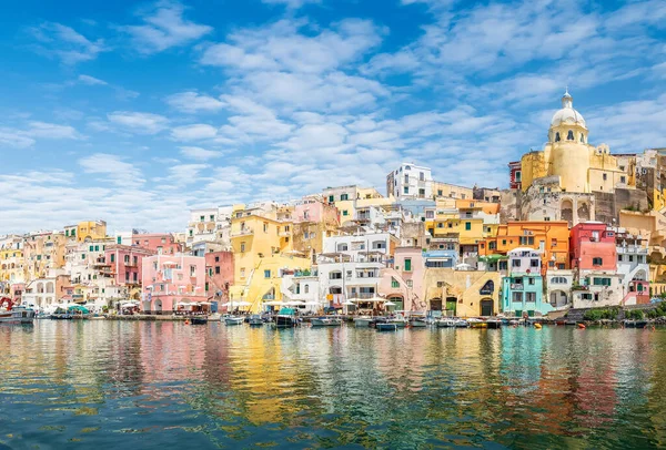 Krajina Barevnými Domy Ostrově Procida Itálie — Stock fotografie
