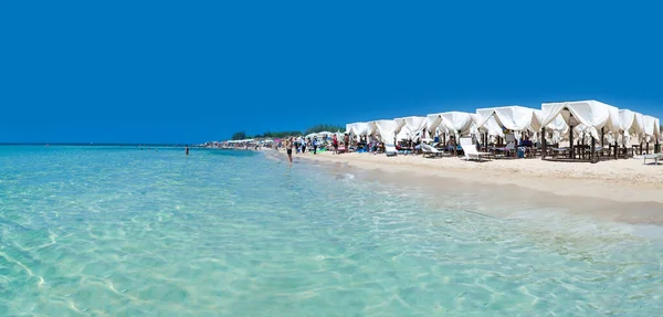 Pescoluse Maldiverna Salento Stranden Puglia Italien — Stockfoto