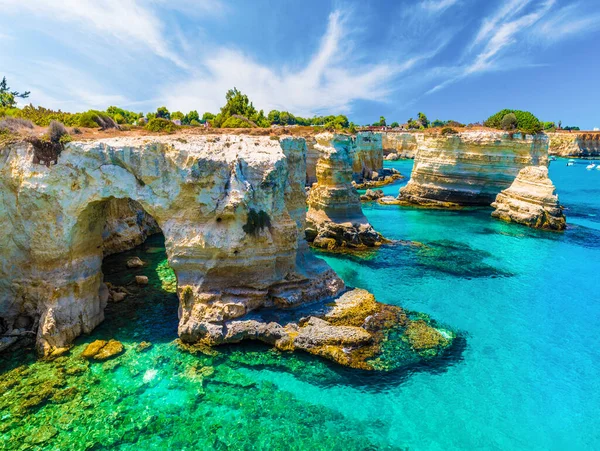 Torre Sant Andrea Costa Salento Região Puglia Itália — Fotografia de Stock