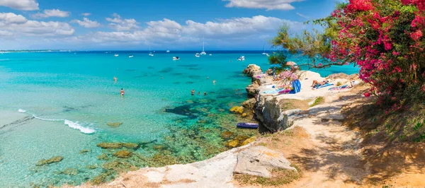 Παράκτια Τοπία Του Baia Dei Turchi Πόλη Otranto Περιφέρεια Puglia — Φωτογραφία Αρχείου