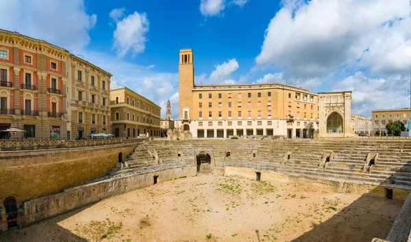 Talya Nın Güneyindeki Lecce Puglia Bölgesinde Antik Roma Amfitiyatrosu — Stok fotoğraf