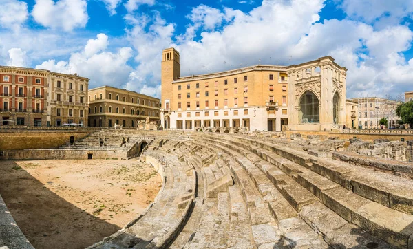 Стародавній Римський Амфітеатр Лечче Провінція Пулья Південна Італія — стокове фото