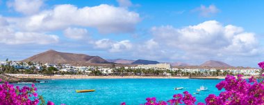 Landscape with Costa Teguise on Lanzarote, Canary Islands clipart