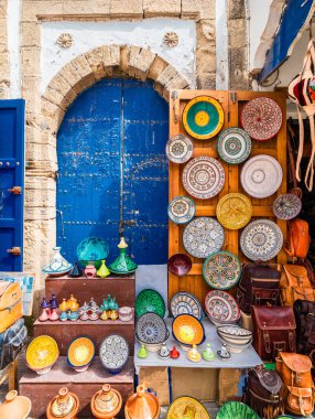 Eski Medine Essaouira, Fas 'taki hatıra pazarı.