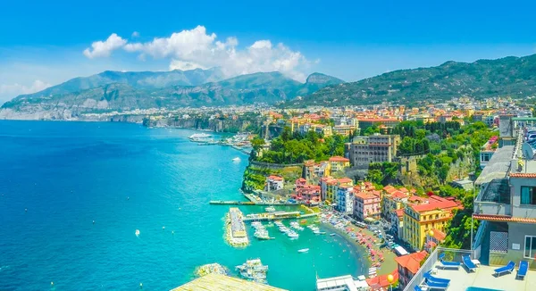 Vista Aérea Ciudad Sorrento Costa Amalfitana Italia — Foto de Stock