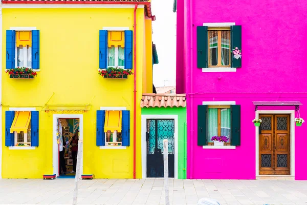 Casa Tradizionale Nell Isola Burano Venezia Punto Riferimento Italia — Foto Stock