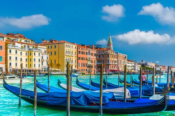 Gondola Hajó Grand Canal Velence Olaszország — Stock Fotó