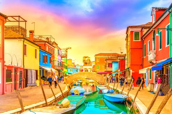 Burano Sziget Velence Mérföldkő Olaszország — Stock Fotó