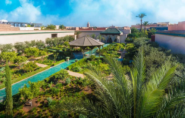 Vista Jardín Secret Medina Vieja Marrakech Marruecos —  Fotos de Stock