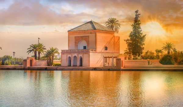 Pavilhão Menara Jardins Marraquexe Marrocos — Fotografia de Stock