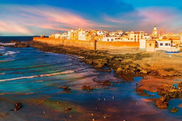 Essaouira Stad Bij Zonsondergang Marokko — Stockfoto